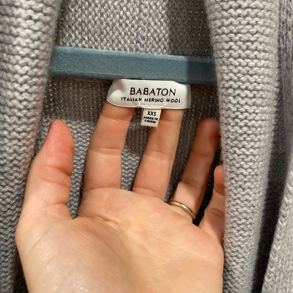 Babaton Grey Knit Cardigan 100% Italian Merino Wool XXS Aritzia - Picture 3 of 7
